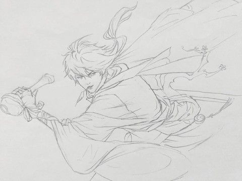 王者荣耀李白怎么画